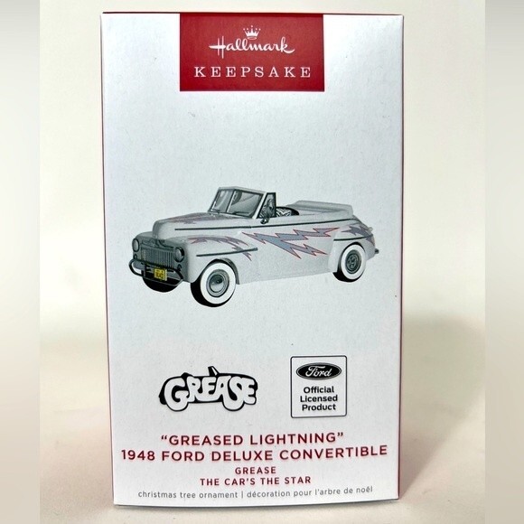 2022 Hallmark Greased Lightning 1948 Ford Deluxe Convertible Grease Ornament - Picture 1 of 5